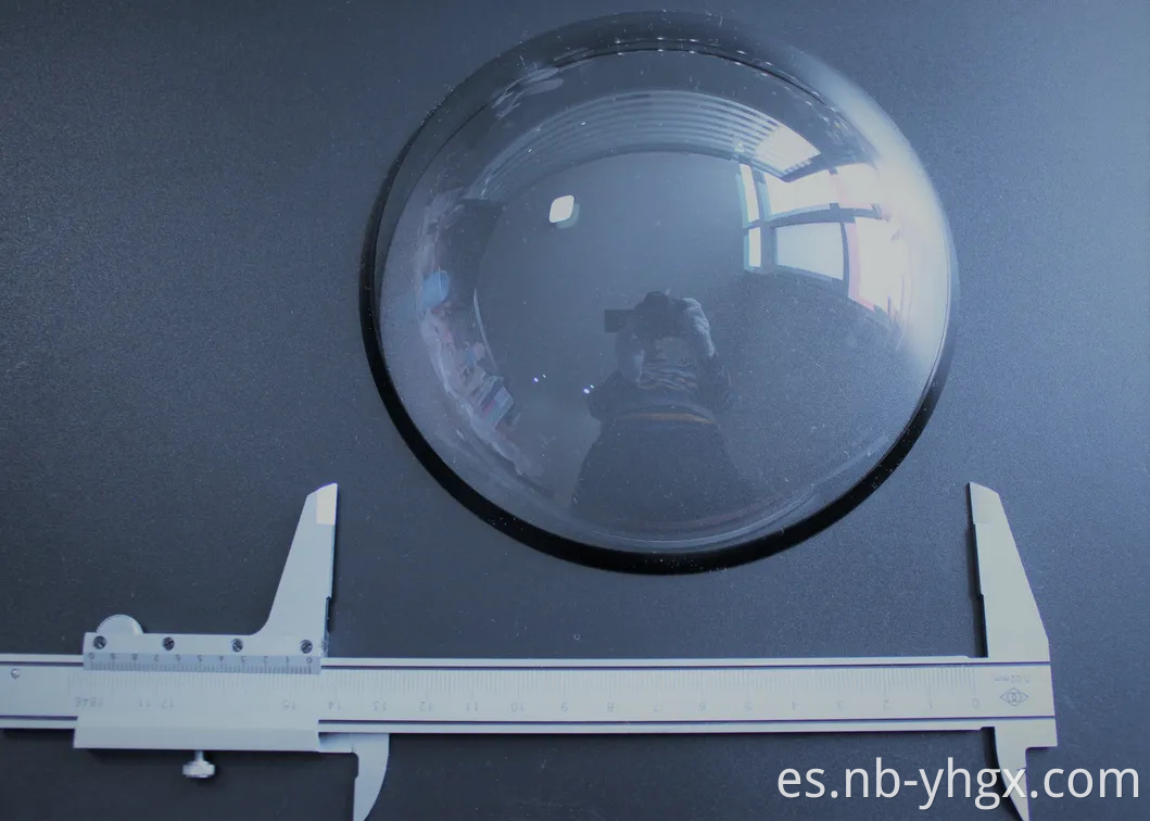 Lente domo de 8'' de diámetro con revestimiento antirreflectante